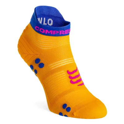 Ponožky na běhání Compressport Pro Racing Socks v4.0 Run Low - saffron/dazz blue