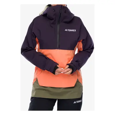 Dámská lyžařská bunda adidas TERREX Xperior 2L Lined RAIN.RDY Anorak - aurora blk/olive stra/amb