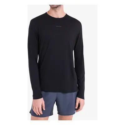 Mikina bez kapuce Icebreaker Merino ZoneKnit Energy Wind LS Tee - black