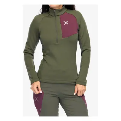 Dámská mikina Montura Stretch Color Zip Maglia - sage green/wine red