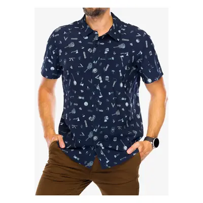 Košile Smartwool Printed Short Sleeve Button Down - deep navy