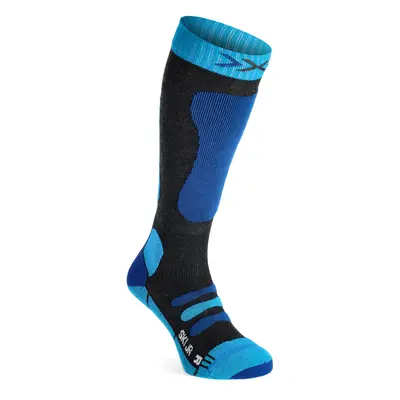 Lyžařské ponožky X-Socks Ski JR 4.0 - anthracite melange/electric blue