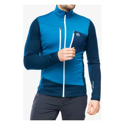 Mikina se zipem Ortovox Fleece Grid Jacket - mountain blue