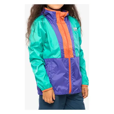 Dívčí bunda Columbia Back Bowl Hooded Windbreaker - bright aqua/purp. lotus/orange