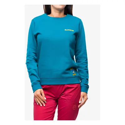 Dámská mikina na lezení La Sportiva Climbing on the Moon Sweatshirt - turchese/giallo