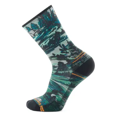 Merino ponožky Smartwool Hike Light Cushion Campground Print Crew Socks - winter moss