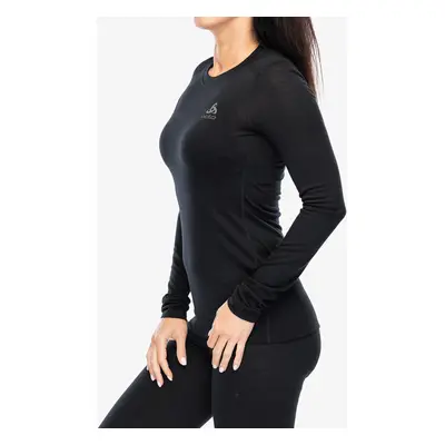 Dámská funkční mikina Odlo Merino BL Top Crew Neck LS - black