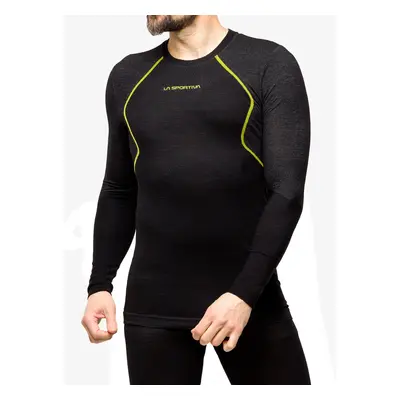 Funkční mikina La Sportiva Wool40 Aero Longsleeve - black/yellow