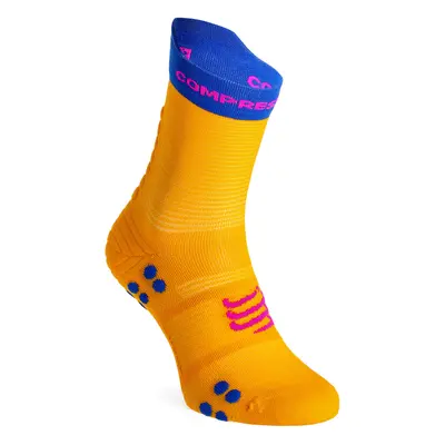 Ponožky na běhání Compressport Pro Racing Socks v4.0 Run High - saffron/dazz blue