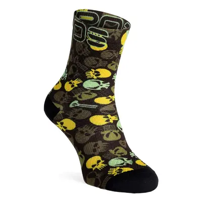 Cyklo ponožky Karpos Green Fire Socks - black/rifle green/buttercup