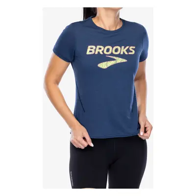 Běžecké tričko dámské Brooks Distance Short Sleeve 3.0 - ocean/brooks