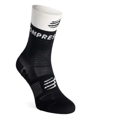 Ponožky na běhání Compressport Mid Compression Socks V2.0 - black/white