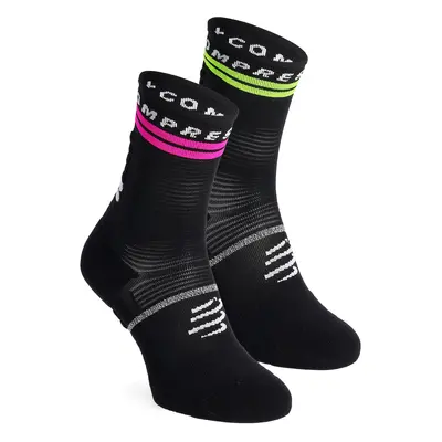 Běžecké ponožky Compressport Pro Marathon Socks V2.0 - black/yellow/neo pink