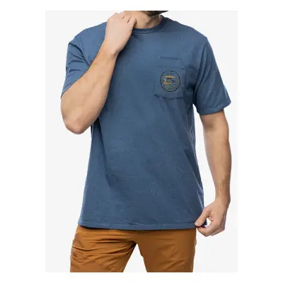 Tričko s potiskem Patagonia Commontrail Pocket Responsibili-Tee - utility blue