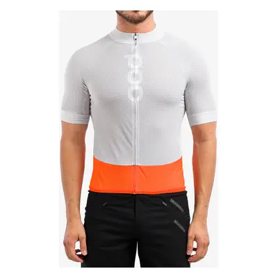 Cyklistické tričko POC Essential Road Logo Jersey - grey/orange