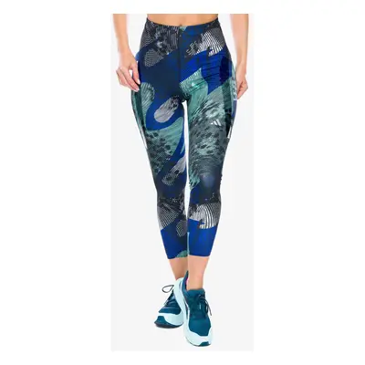 Dámské běžecké legíny adidas Adizero All Over Print Tights - black/lucid blue