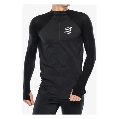 Mikina se zipem Compressport Hurricane Windproof Seamless HZ Top - black