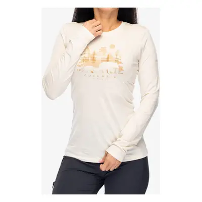 Dámská mikina bez kapuce Columbia Hidden Haven Long Sleeve Tee - chalk/treehome omblur