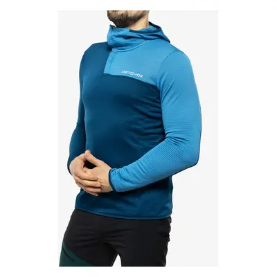 Pánská mikina Ortovox Fleece Light Grid SN Hoody - petrol blue/blue