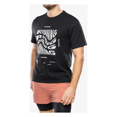 Tričko s potiskem Salomon Running Graphic S/S - deep black