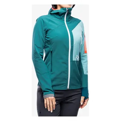 Dámská skialpova bunda Ortovox Berrino Hooded Jacket - pacific green