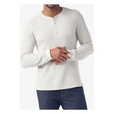 Mikina bez kapuce Smartwool Waffle Long Sleeve Henley - ash heather