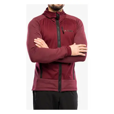 Mikina adidas TERREX Flooce Hooded Hiking Fleece - shadow red