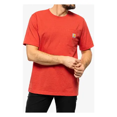 Pánské tričko Carhartt K87 Pocket S/S T-Shirt - fire red heather