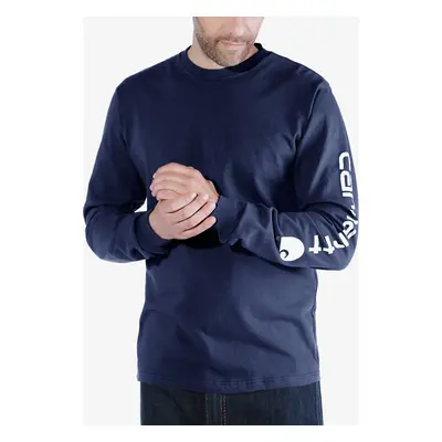 Tričko s dlouhým rukávem Carhartt Sleeve Logo T-Shirt L/S - navy