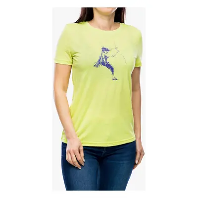 Dámské tričko Super.natural Fingers Matter Tee - wild lime/deep blue