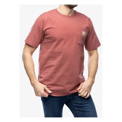 Bavlněné tričko Carhartt K87 Pocket S/S T-Shirt - apple butter heather