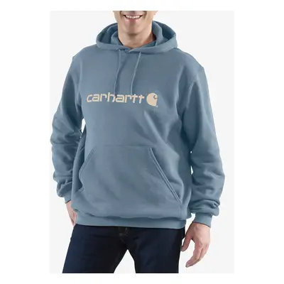 Mikina s kapucí Carhartt Signature Logo Sweatshirt - thundercloud heather