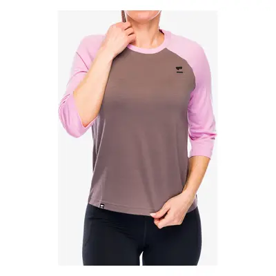 Dámské cyklistické triko Mons Royale Tarn Merino Shift Raglan 3/4 - pop pink/iron