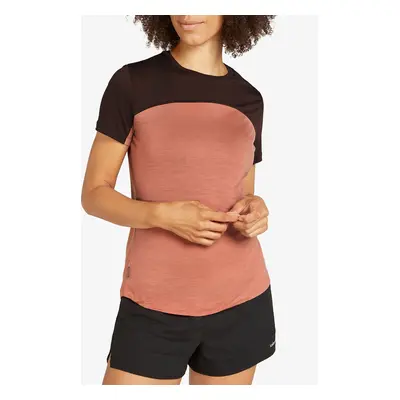 Merino triko dámské Icebreaker Merino Cool-Lite Sphere III SS Tee Colour Block - cedar wood/bitt