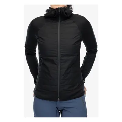 Hybridní bunda dámská Icebreaker Merino Quantum Hybrid LS Zip Hoodie - black