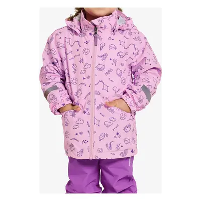 Dívčí bunda Didriksons Norma Print Jacket - doodle orchid pink