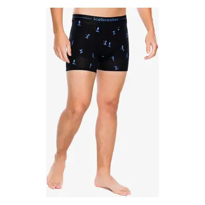 Funkční boxerky Icebreaker Merino Anatomica Boxers Ski Day - black/aop