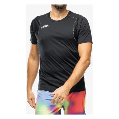 Běžecké tričko Hoka Glide Short Sleeve - black/multi