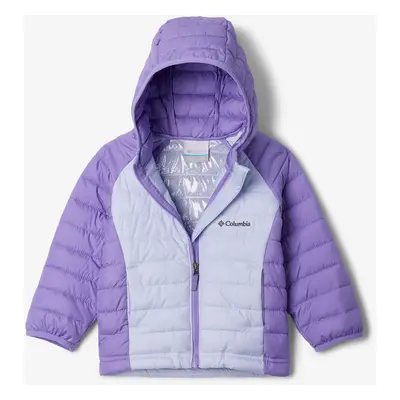 Dívčí bunda Columbia Powder Lite II Hooded Jacket - snowdrift/paisley purple