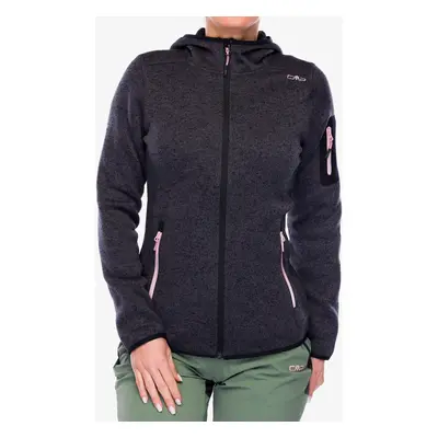 Dámská fleecová mikina s kapucí CMP Londra Fix Hood Jacket Knitted - black/rose