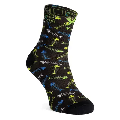 Cyklistické ponožky Karpos Green Fire Socks - black/green/yellow/white