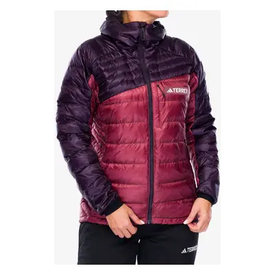 Dámská péřová bunda adidas TERREX Xperior COLD.RDY Down Hooded Jkt - aurora black/quiet crimson