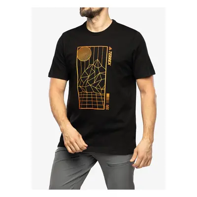 Bavlněné tričko adidas TERREX Mountain Fun Graphic Tee - black/semi impact orange