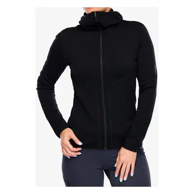 Dámská mikina s kapucí Icebreaker Merino Realfleece Elemental II LS Zip Hoodie - black