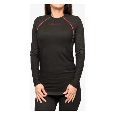 Dámská funkční mikina La Sportiva Wool40 Aero Longsleeve - black/hibiscus