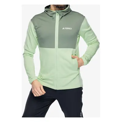 Outdoorova mikina adidas TERREX Xperior Light Fleece Hooded Jacket - semi green spark/silver gre