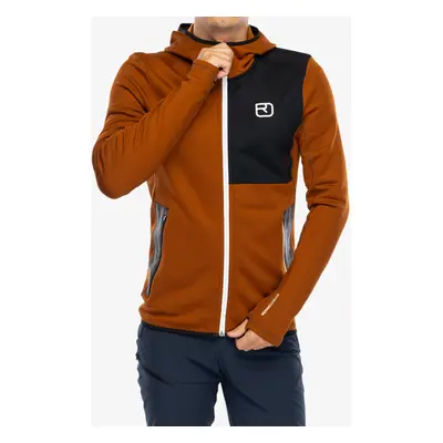 Mikina se zipem Ortovox Fleece Hoody - bristle brown