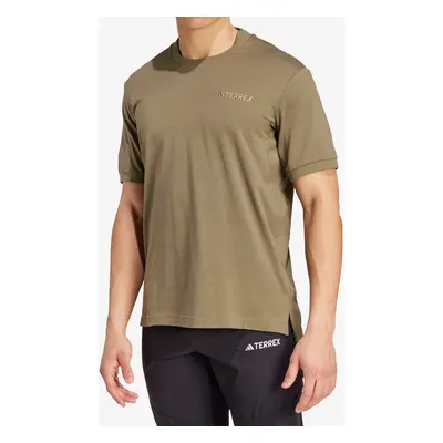 Bavlněné tričko adidas TERREX Xploric Logo SS Tee - olive strata