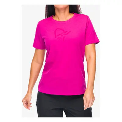 Bavlněné tričko dámské Norrona Cotton Viking T-Shirt - festival fuchsia