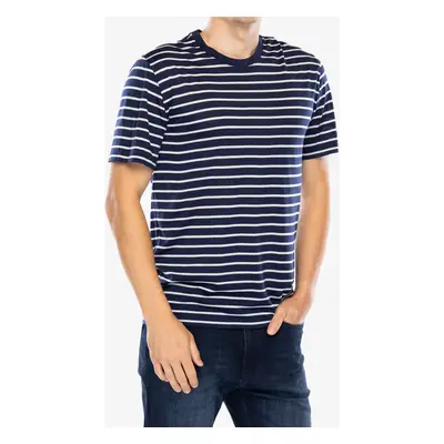 Merino triko Icebreaker Merino Drayden SS Tee Stripe - midnight navy/snow/s